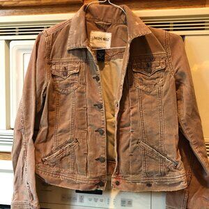 Limited Too Girls Corduroy Snap Front Distressed Jacket Tan Girls 16